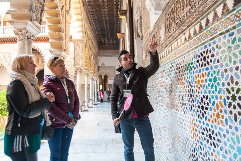 Sevilla: Inngangsbillett til Alcázar og katedralen og guidet tur