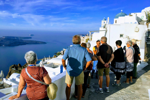 Norte de Santorini: tour privado de 4h con atardecer y vino