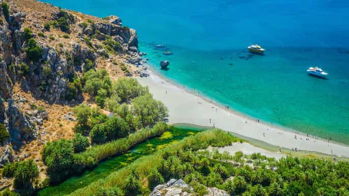 from rethymno plakias and preveli beach fullday trip