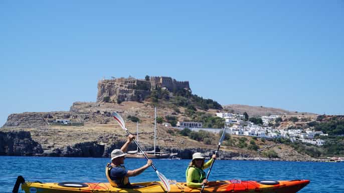 lindos rhodes fullday sea kayaking