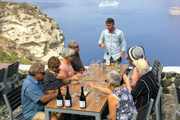 Visita privada en grupo a Acrotiri y 3 bodegas con catas