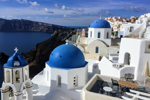 Norte de Santorini: tour privado de 4h con atardecer y vino