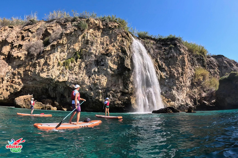 From Nerja: Guided Paddle Surf Cliffs and Maro Waterfall