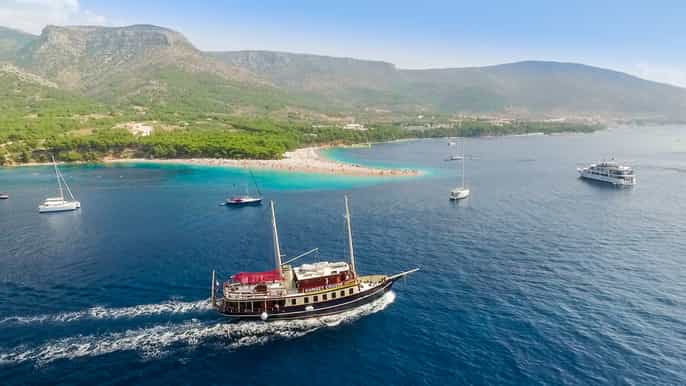 from split day cruise to golden horn beach on brač island