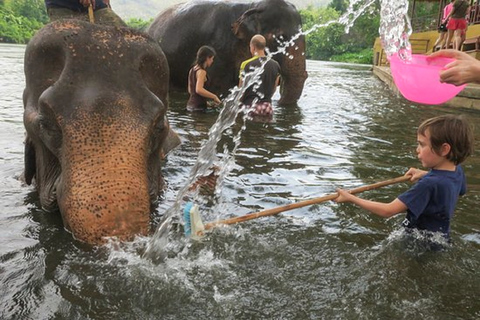 Från Bangkok: Elefantreservat och rundtur i KanchanaburiElefantreservat och Kanchanaburi med privat bil