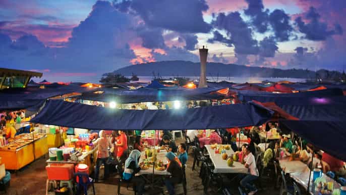 kota kinabalu night city tour with dinner