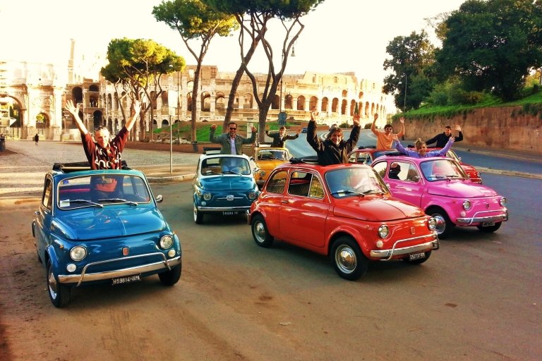 Minuto 90 Recorrido en convoy en Fiat 500 de épocaNavidad en Roma: tour de 90 minutos en Vintage Fiat 500