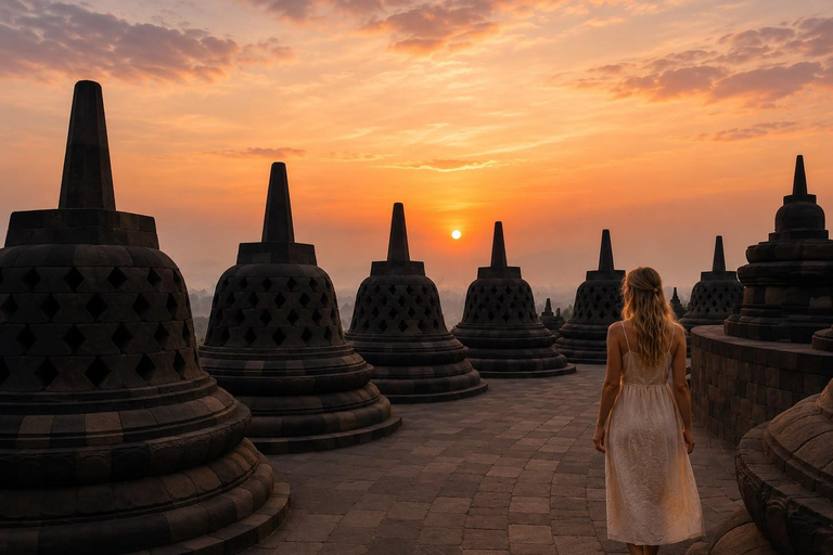 VIP Borobudur Sunrise Inside and Prambanan Sunset in one day Shared Prambanan sunset guided tour