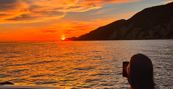 From Monterosso:3 Hour One-Way Sunset Boat Tour to La Spezia