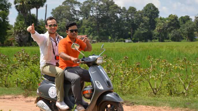 from siem reap countryside tour on a vespa scooter