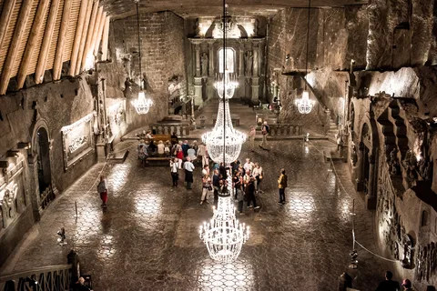 Visita à mina de sal de Wieliczka, incluindo serviço de busca no hotel