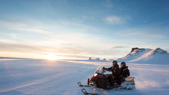 from reykjavik golden circle and glacier snowmobile tour