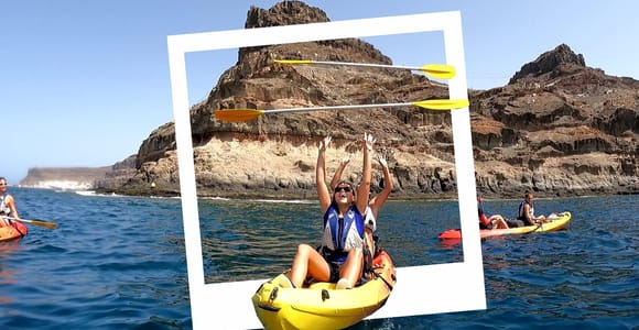 Puerto Mogán: Guided Adventure Kayak Tour in Caves & Snorkel