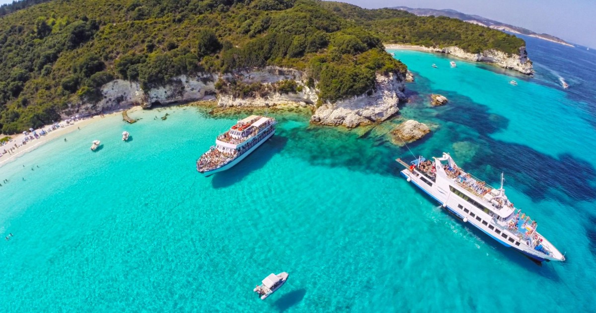From Corfu Island Antipaxos & Paxos Blue Caves Boat Cruise GetYourGuide