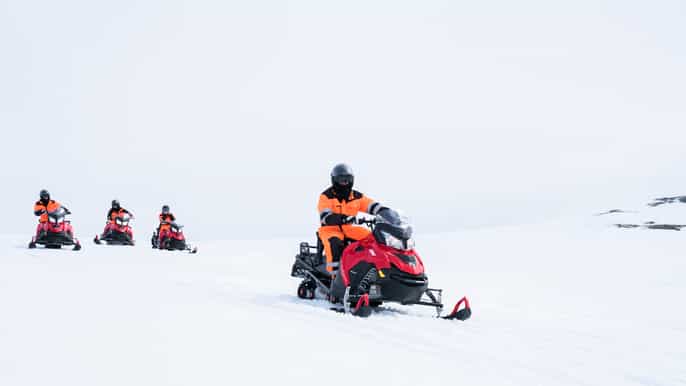 glacier snowmobiling on langjokull glacier