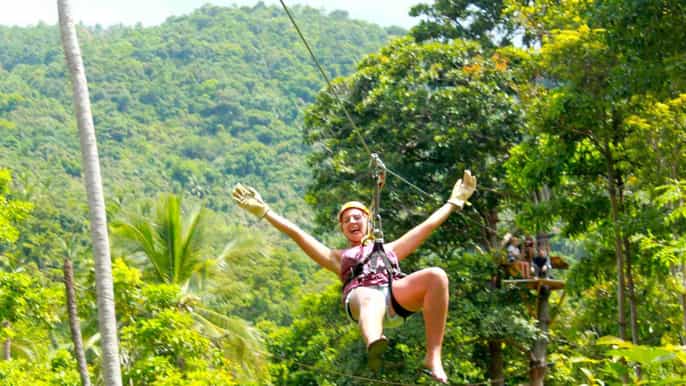 samui island sky fox cable ride in the jungle