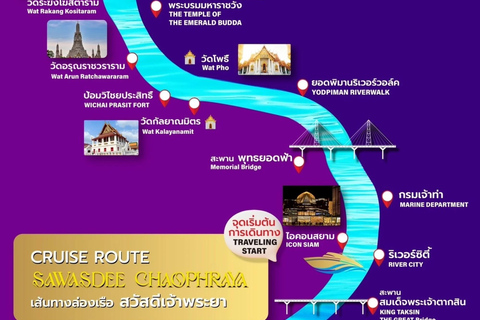 Bangkok: Sawasdee Dinner Cruise & Sunset Cruise + Free Beer Dinner Cruise (17:00~21:00) with Only Buffet