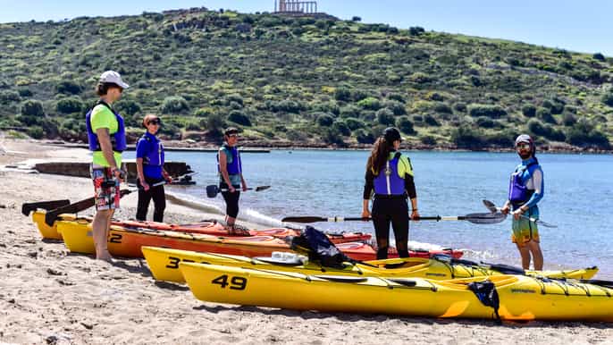 from athens sea kayak adventure to cape sounion