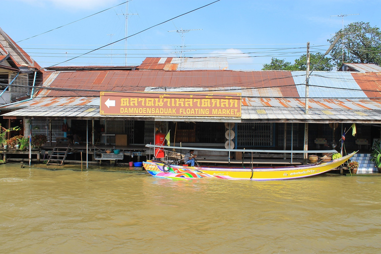 Damnoen Saduak Floating Market & Maeklong Train Market Tour Premium 9 seat with hotel pick up and drop off