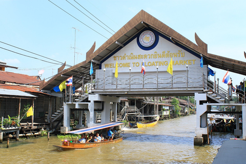 Damnoen Saduak Floating Market & Maeklong Train Market Tour Premium 9 seat with hotel pick up and drop off