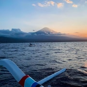 Jukung Sunset Cruise in Amed Bali with Mount Agung Backdrop