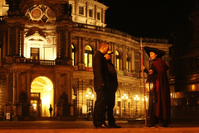 Visit Dresden Walking Tour with a Night Watchman and Meal in Dresden