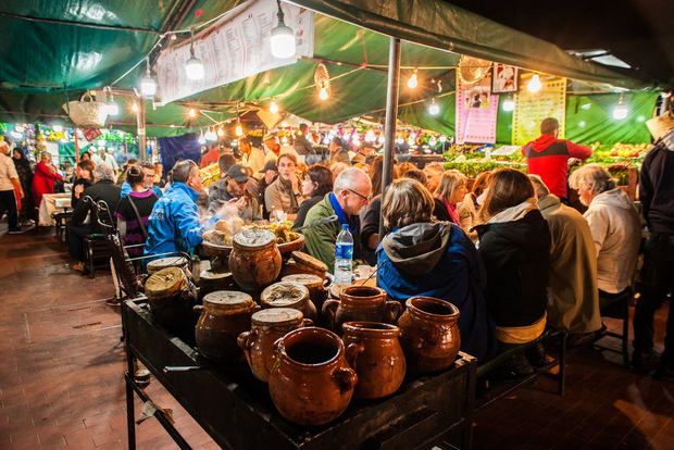 Marrakech: tour gastronomico dello street food di Jemaa el‑Fnaa con cena