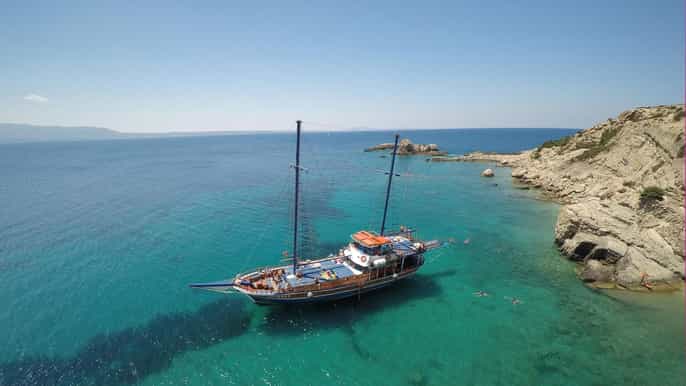 from the port of kos full day boat cruise to 3 islands