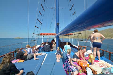 From the Port of Kos: Full Day Boat Cruise to 3 Islands