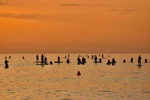 Barcelona: Paddleboard bei Sonnenaufgang. Inkl.: Lehrer, Fotos/Videos, Material, Ausrüstung.