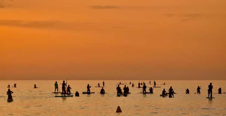 Barcelona: Paddleboarding at Sunrise. Includes: instructor, photos, equipment