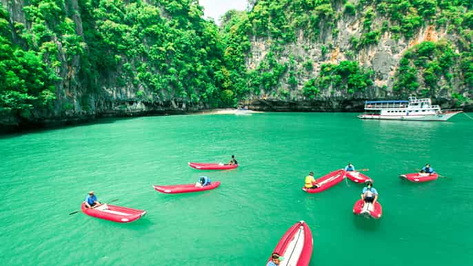 phang nga bay fullday kayaking tour by boat from phuket