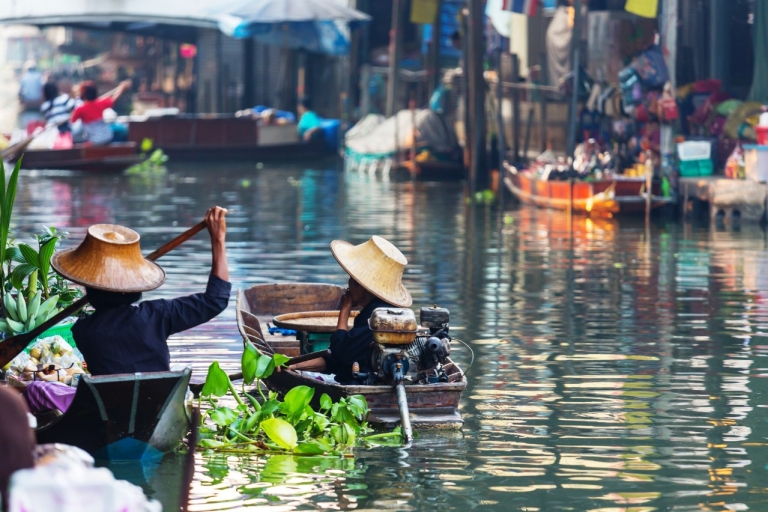 Bangkok: Jednodniowa wycieczka z rejsem wycieczkowym po pływających i kolejowych targowiskachPrywatna wycieczka z przewodnikiem i rejs łodzią po pływającym i kolejowym targu