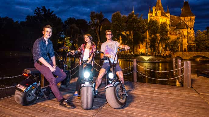 budapest night tour on monsteroller escooter