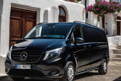 Privé transfer: Van je Villa naar Mykonos Stad-minibusje