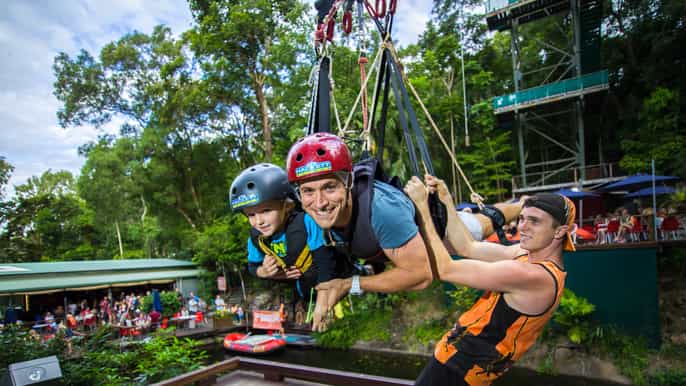 from cairns rainforest bungee jump and giant swing