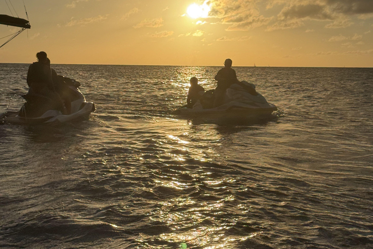 Saint Martin: Sunset Jet Skiing in Happy Bay Saint Martin: Sunset on a Jet Ski in Happy Bay