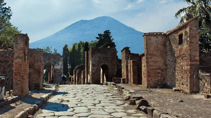 naples ruins of pompeii and mount vesuvius