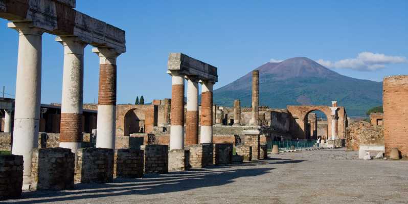 Z Neapolu: Jednodniowa wycieczka z przewodnikiem po Pompejach i Wezuwiuszu z lunchem