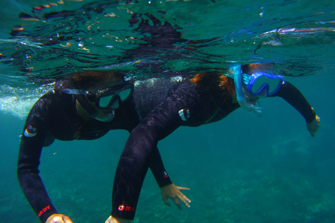 Snorkling i en vulkanisk vik