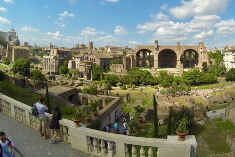 Rome: Forum romain coupe-file, visite du Palatinat et du ColiséeVisite de groupe avec accès à l'arène en espagnol