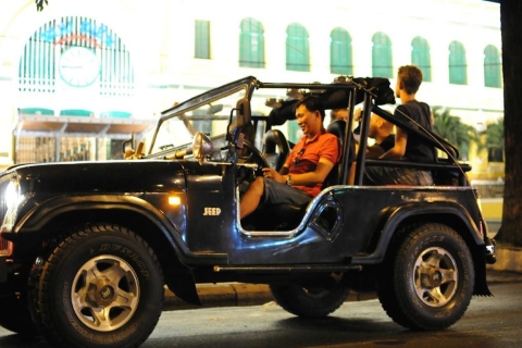 Private Jeep Tour Saigon by Night & Cruise Dinner with Music Ho Chi Minh: Night Cruise with Dinner and Music