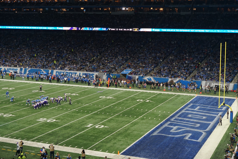 Detroit: Detroit Lions Football Game at Ford Field Sideline Seating