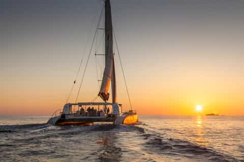 From Palma: Sunset Catamaran Excursion with Dinner