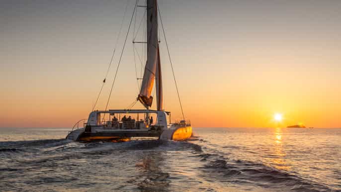ab palma katamarantour bei sonnenuntergang mit abendessen