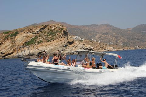 Ios Island: Speedboat Cruise from Mylopotas Beach