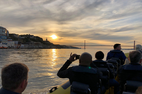 Lisbon Speedboat Sunset with Monuments Sightseeing