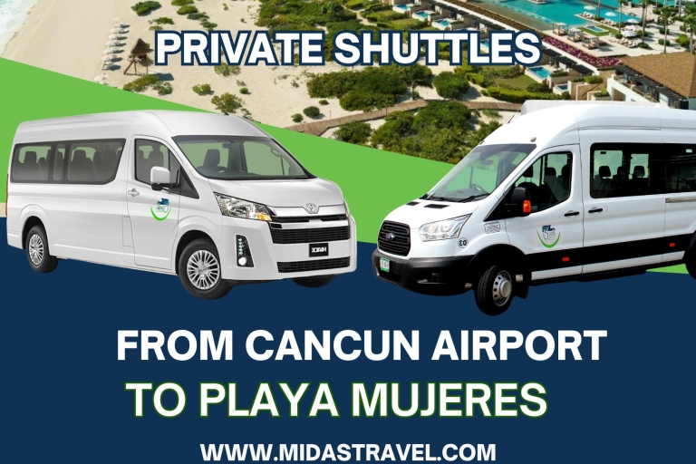 Transfer z lotniska w jedną stronę lub w obie strony do Playa MujeresTransfer w jedną stronę z Playa Mujeres na lotnisko w Cancun