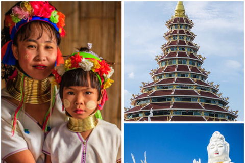 Chiang Rai Blanco, Azul y Rojo 3 Templos y Tour de Cuello Largo