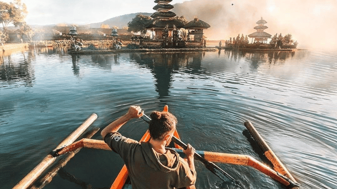 northern charm lake bratan handara gate waterfall swing